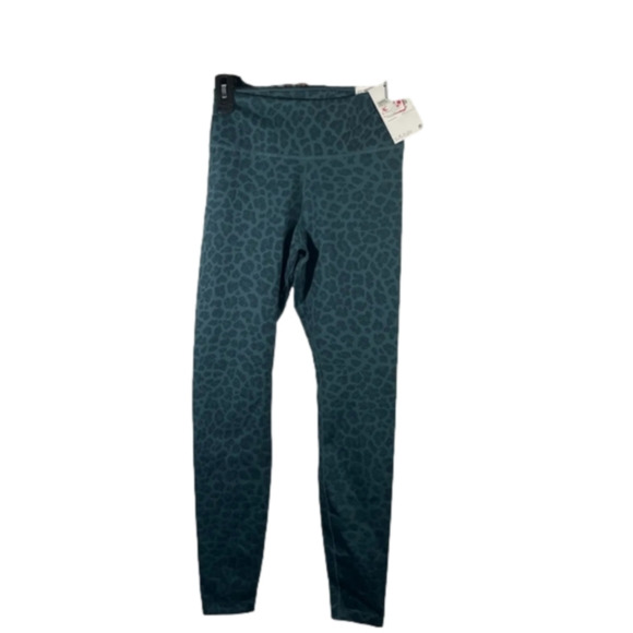 Nike One tight‎ fit mid rise full length teal green glitter leopard leggings 1X - Picture 4 of 9